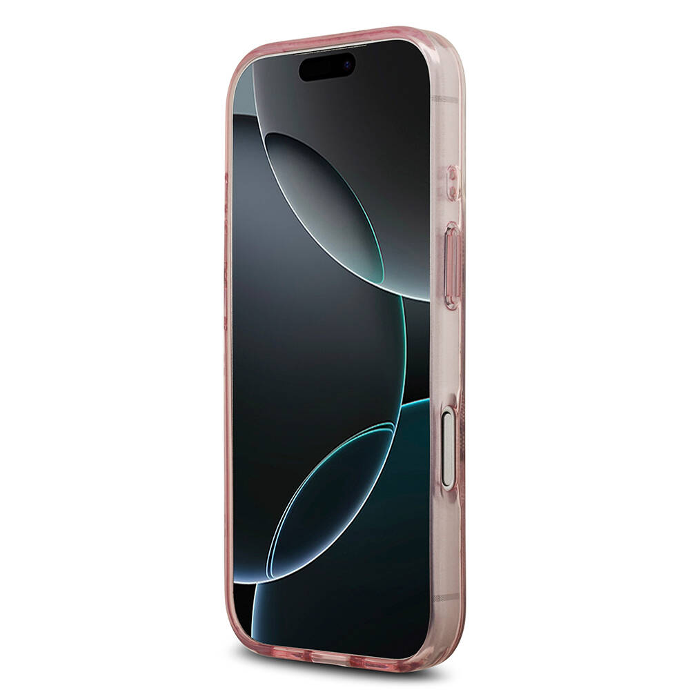 Apple iPhone 17 Pro Kılıf Guess Orjinal Lisanslı M-safe Şarj Özellikli IML Peony ve 4G Desenli Klasik Logolu Kapak - 20