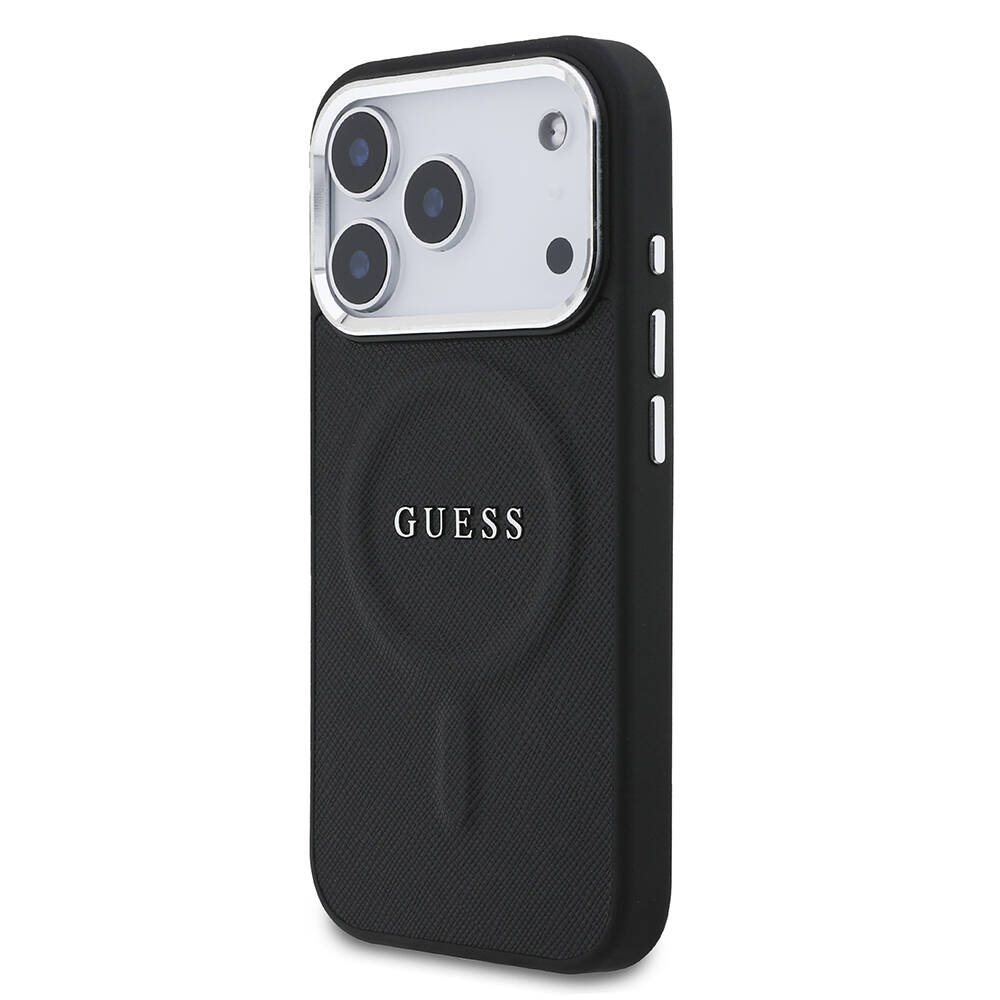Apple iPhone 17 Pro Kılıf Guess Orjinal Lisanslı M-safe Şarj Özellikli Klasik Yazı Logolu PU Deri Kapak - 4