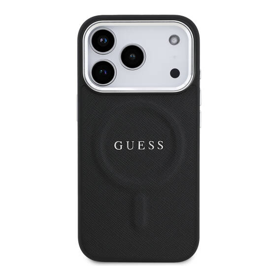Apple iPhone 17 Pro Kılıf Guess Orjinal Lisanslı M-safe Şarj Özellikli Klasik Yazı Logolu PU Deri Kapak - 5