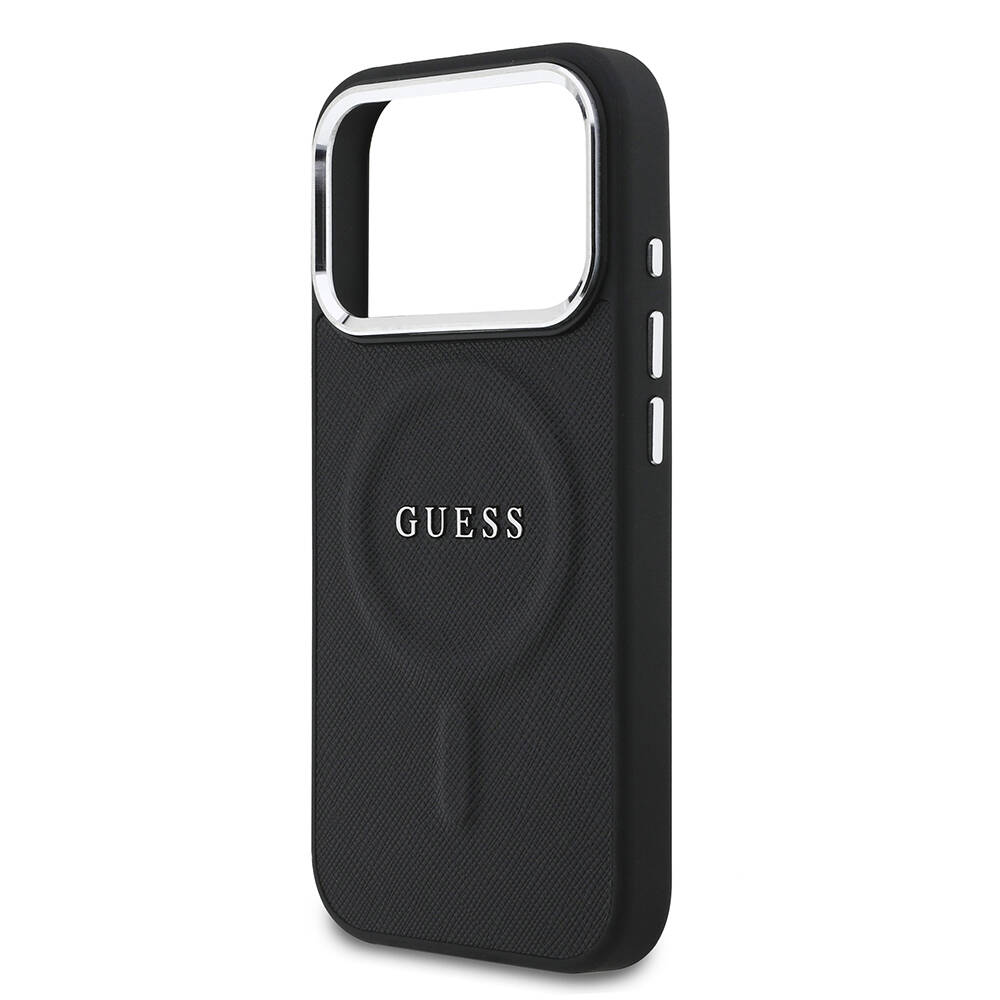 Apple iPhone 17 Pro Kılıf Guess Orjinal Lisanslı M-safe Şarj Özellikli Klasik Yazı Logolu PU Deri Kapak - 8