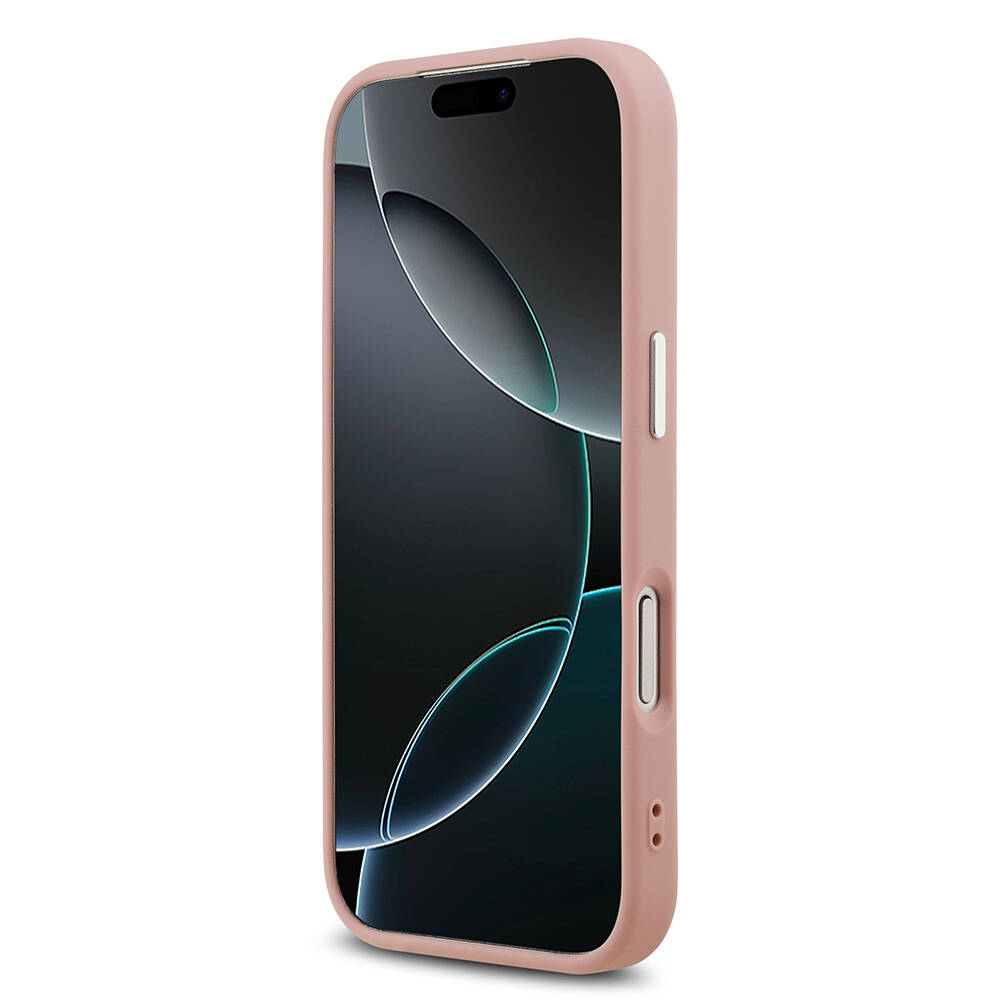 Apple iPhone 17 Pro Kılıf Guess Orjinal Lisanslı M-safe Şarj Özellikli Metal Kamera Çerçeveli Üçgen Logolu Glitter Kapak - 9