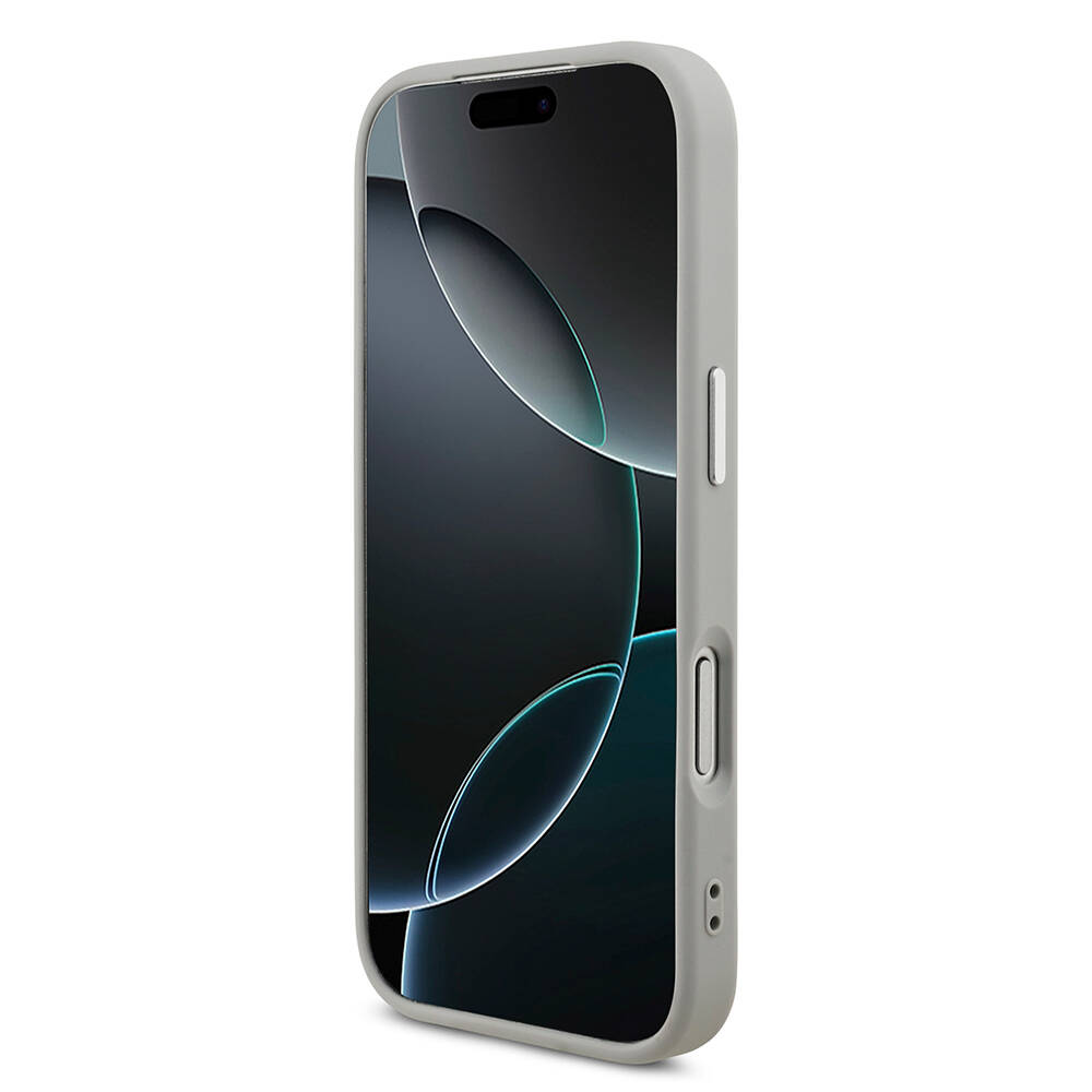 Apple iPhone 17 Pro Kılıf Guess Orjinal Lisanslı M-safe Şarj Özellikli Metal Kamera Çerçeveli Üçgen Logolu Glitter Kapak - 15