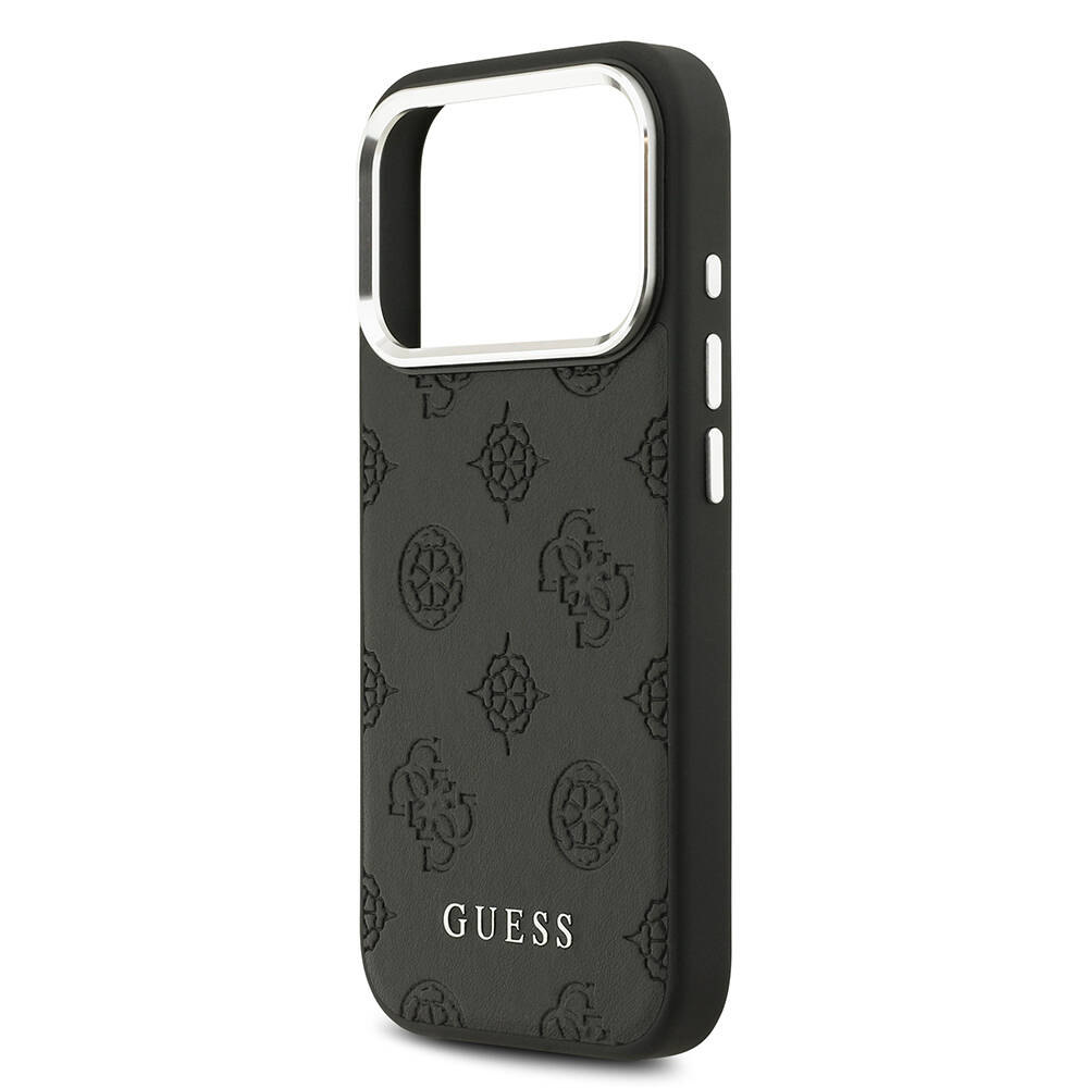 Apple iPhone 17 Pro Kılıf Guess Orjinal Lisanslı M-safe Şarj Özellikli Sıcak Baskılı Klasik Yazı Logolu PU Deri Peony Kapak - 15