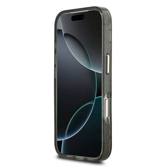Apple iPhone 17 Pro Kılıf Guess Orjinal Lisanslı M-safe Şarj Özellikli Simli Çiçek Desenli Metal Kamera Çerçeveli Üçgen Logolu Kapak - 15