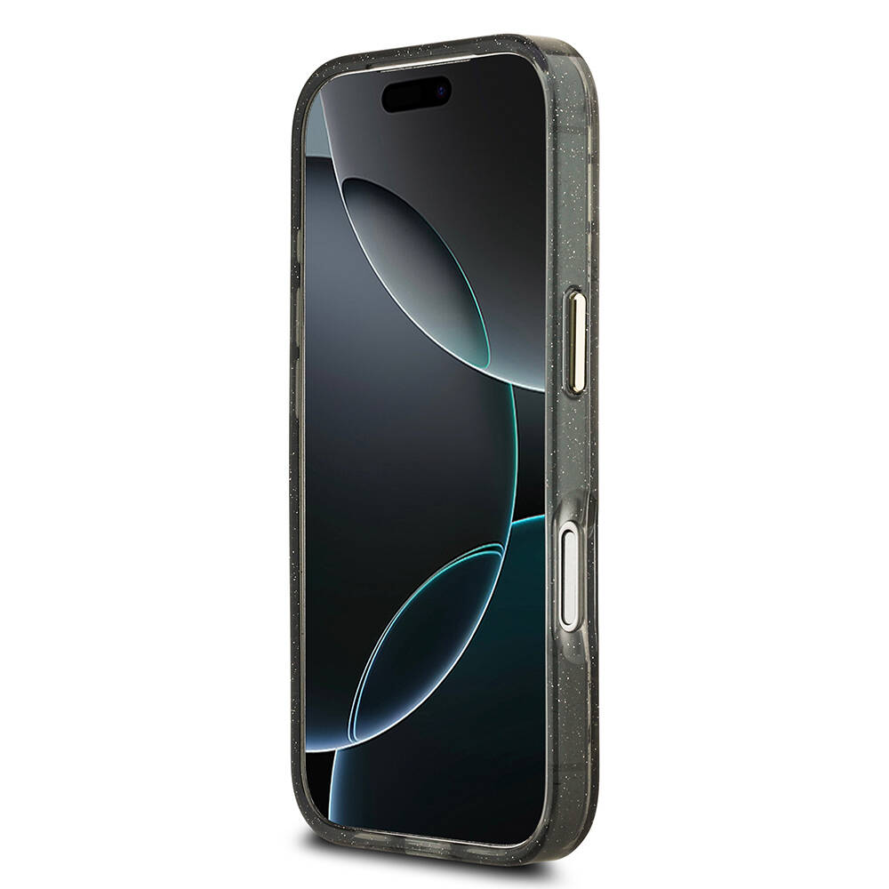 Apple iPhone 17 Pro Kılıf Guess Orjinal Lisanslı M-safe Şarj Özellikli Simli Çiçek Desenli Metal Kamera Çerçeveli Üçgen Logolu Kapak - 15