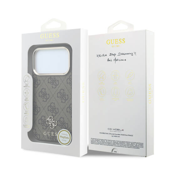 Apple iPhone 17 Pro Kılıf Guess Orjinal Lisanslı M-safe Şarj Özellikli Small 4G Classic Logolu Kapak - 16