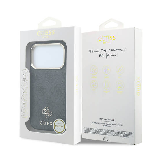 Apple iPhone 17 Pro Kılıf Guess Orjinal Lisanslı M-safe Şarj Özellikli Small 4G Classic Logolu Kapak - 8
