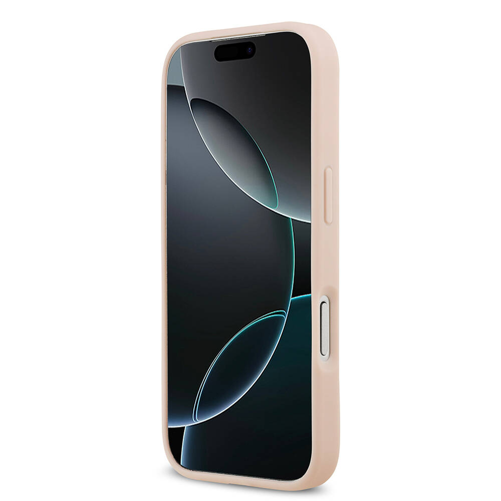 Apple iPhone 17 Pro Kılıf Guess Orjinal Lisanslı M-safe Şarj Özellikli Taneli Çiçek Tasarımlı Metal Yazı Logolu Kapak - 14
