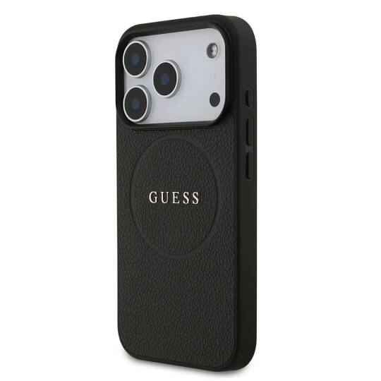 Apple iPhone 17 Pro Kılıf Guess Orjinal Lisanslı M-safe Şarj Özellikli Yazı Logolu PU Deri Kapak - 3