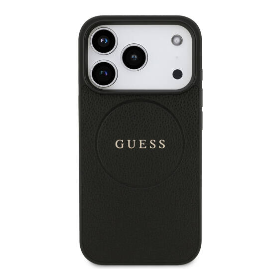 Apple iPhone 17 Pro Kılıf Guess Orjinal Lisanslı M-safe Şarj Özellikli Yazı Logolu PU Deri Kapak - 4