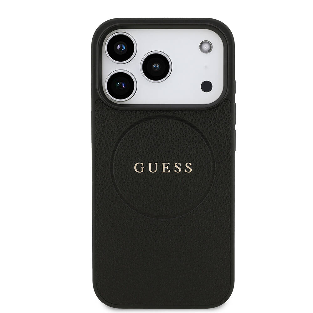 Apple iPhone 17 Pro Kılıf Guess Orjinal Lisanslı M-safe Şarj Özellikli Yazı Logolu PU Deri Kapak - 4