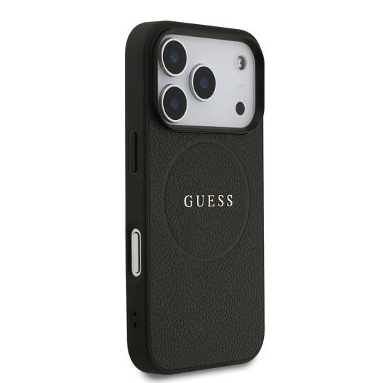 Apple iPhone 17 Pro Kılıf Guess Orjinal Lisanslı M-safe Şarj Özellikli Yazı Logolu PU Deri Kapak - 5