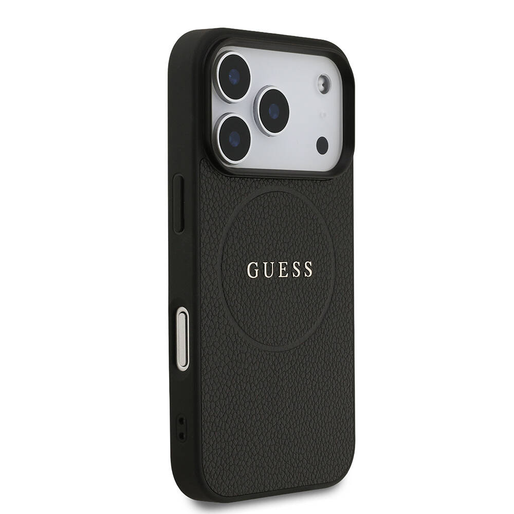 Apple iPhone 17 Pro Kılıf Guess Orjinal Lisanslı M-safe Şarj Özellikli Yazı Logolu PU Deri Kapak - 5