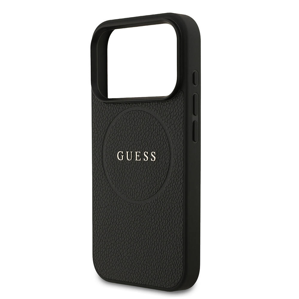 Apple iPhone 17 Pro Kılıf Guess Orjinal Lisanslı M-safe Şarj Özellikli Yazı Logolu PU Deri Kapak - 7