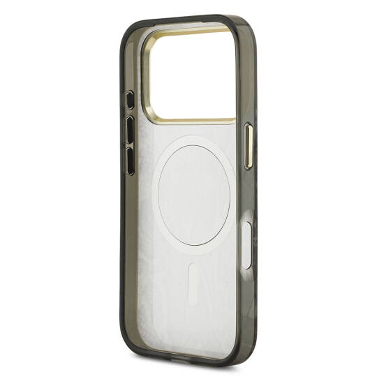 Apple iPhone 17 Pro Kılıf Guess Orjinal Lisanslı M-safe Şarj Özellikli Yazı Logolu Python Desenli Kapak - 9