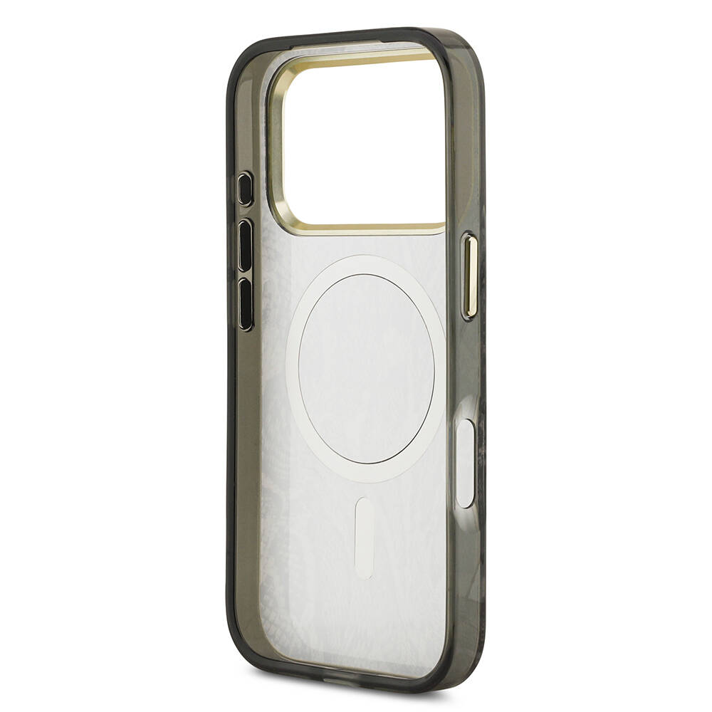 Apple iPhone 17 Pro Kılıf Guess Orjinal Lisanslı M-safe Şarj Özellikli Yazı Logolu Python Desenli Kapak - 9