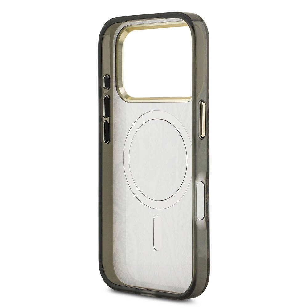 Apple iPhone 17 Pro Kılıf Guess Orjinal Lisanslı M-safe Şarj Özellikli Yazı Logolu Python Desenli Kapak - 15