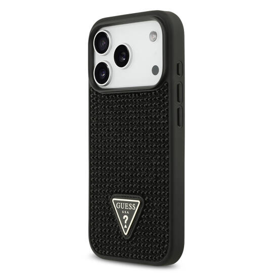 Apple iPhone 17 Pro Kılıf Guess Orjinal Lisanslı Taşlı Arka Yüzey Üçgen Logolu Kapak - 20