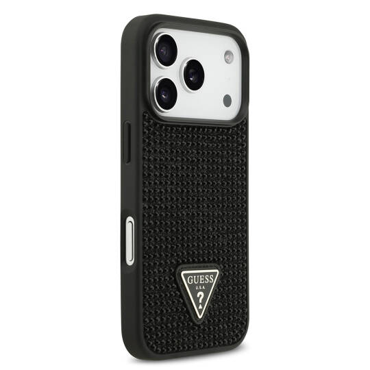 Apple iPhone 17 Pro Kılıf Guess Orjinal Lisanslı Taşlı Arka Yüzey Üçgen Logolu Kapak - 22