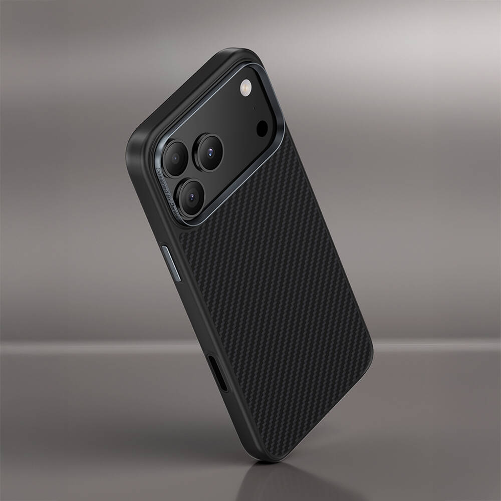 Apple iPhone 17 Pro Kılıf Karbon Fiber M-safe Şarj Özellikli Benks Hybrid ArmorPro 600D Kevlar Kapak - 6