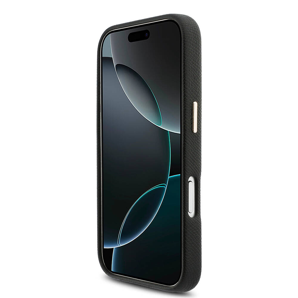 Apple iPhone 17 Pro Kılıf Karl Lagerfeld Orjinal Lisanslı M-safe Şarj Özellikli Gold Kamera Çerçeveli KHEAD Metal Logolu PU Deri Kapak - 5