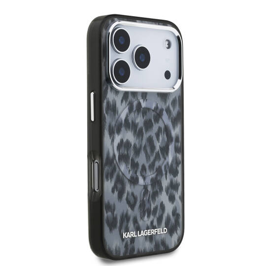 Apple iPhone 17 Pro Kılıf Karl Lagerfeld Orjinal Lisanslı M-safe Şarj Özellikli IML Leopar Baskılı Kapak - 12