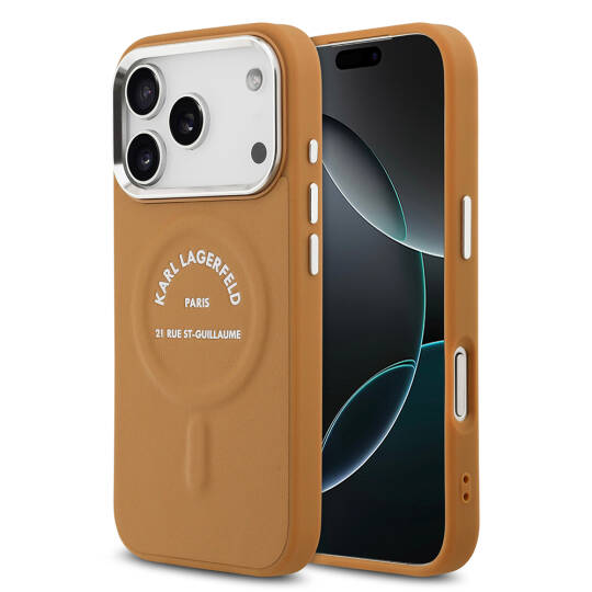 Apple iPhone 17 Pro Kılıf Karl Lagerfeld Orjinal Lisanslı M-safe Şarj Özellikli Metal Kamera ve Buton Tasarımlı Paris RSG PU Deri Kapak - 3