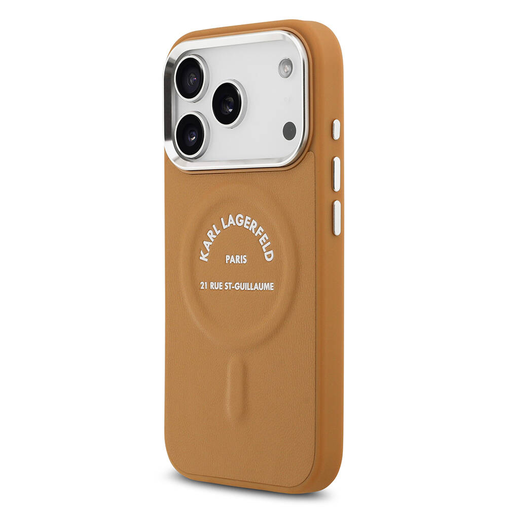 Apple iPhone 17 Pro Kılıf Karl Lagerfeld Orjinal Lisanslı M-safe Şarj Özellikli Metal Kamera ve Buton Tasarımlı Paris RSG PU Deri Kapak - 4