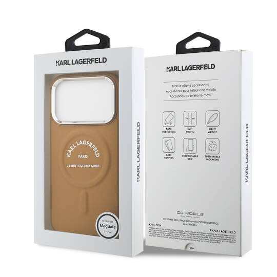 Apple iPhone 17 Pro Kılıf Karl Lagerfeld Orjinal Lisanslı M-safe Şarj Özellikli Metal Kamera ve Buton Tasarımlı Paris RSG PU Deri Kapak - 16