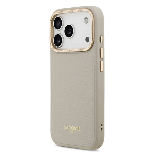Apple iPhone 17 Pro Kılıf Lacoste Orjinal Lisanslı M-safe Şarj Özellikli Champs Elysees PU Deri Tasarımlı Kapak - 5