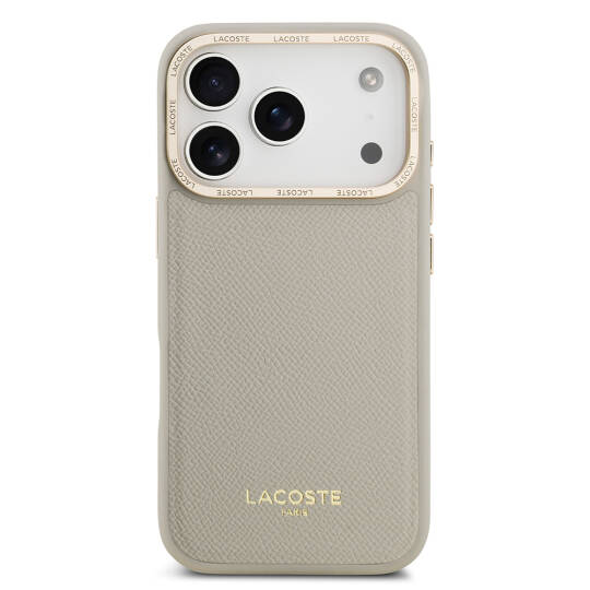 Apple iPhone 17 Pro Kılıf Lacoste Orjinal Lisanslı M-safe Şarj Özellikli Champs Elysees PU Deri Tasarımlı Kapak - 6