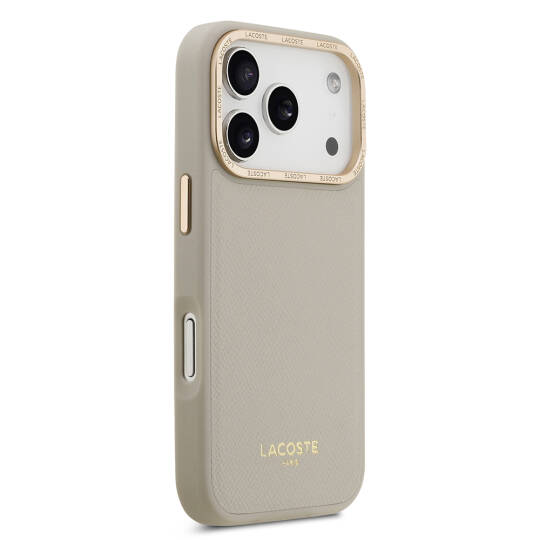 Apple iPhone 17 Pro Kılıf Lacoste Orjinal Lisanslı M-safe Şarj Özellikli Champs Elysees PU Deri Tasarımlı Kapak - 7