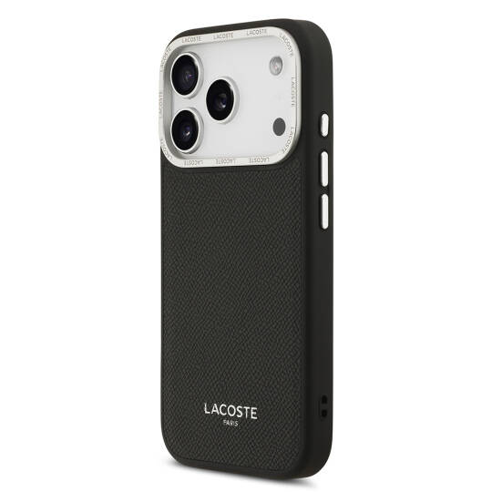 Apple iPhone 17 Pro Kılıf Lacoste Orjinal Lisanslı M-safe Şarj Özellikli Champs Elysees PU Deri Tasarımlı Kapak - 11