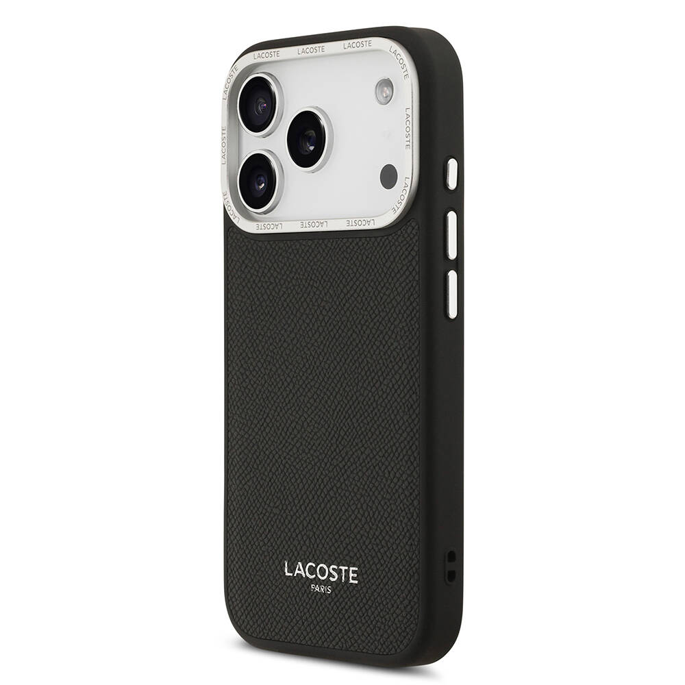 Apple iPhone 17 Pro Kılıf Lacoste Orjinal Lisanslı M-safe Şarj Özellikli Champs Elysees PU Deri Tasarımlı Kapak - 11