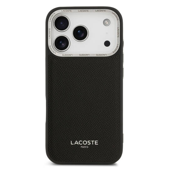 Apple iPhone 17 Pro Kılıf Lacoste Orjinal Lisanslı M-safe Şarj Özellikli Champs Elysees PU Deri Tasarımlı Kapak - 12