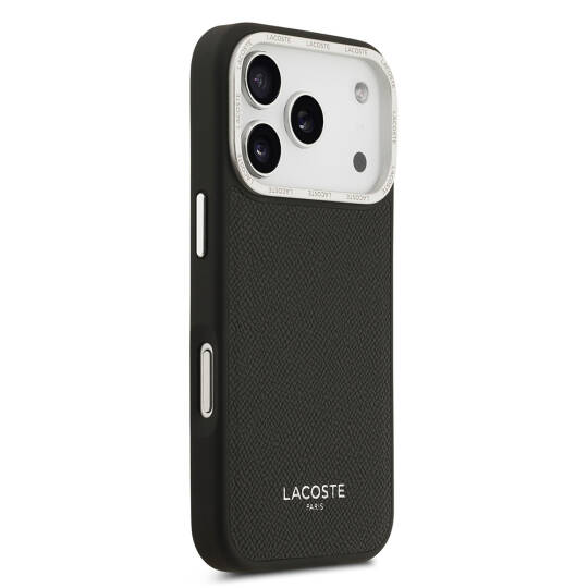 Apple iPhone 17 Pro Kılıf Lacoste Orjinal Lisanslı M-safe Şarj Özellikli Champs Elysees PU Deri Tasarımlı Kapak - 13