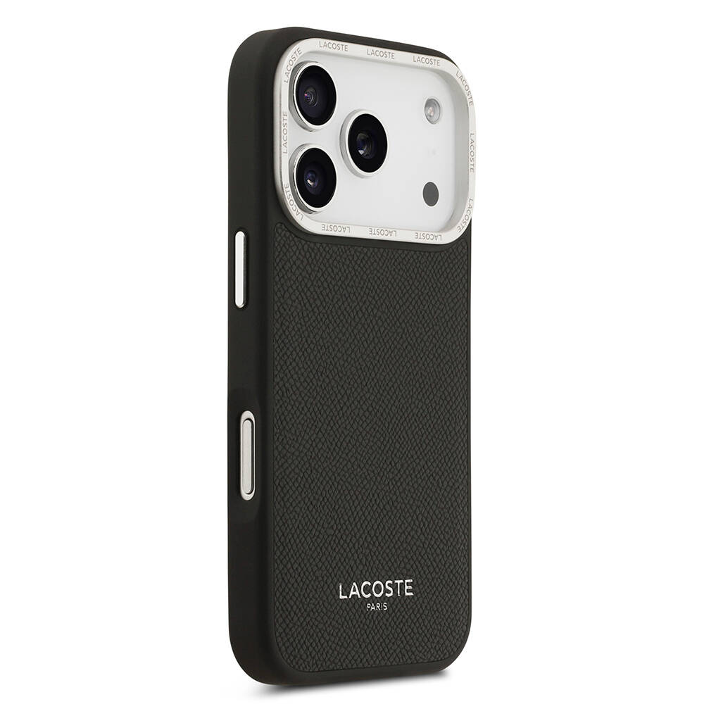 Apple iPhone 17 Pro Kılıf Lacoste Orjinal Lisanslı M-safe Şarj Özellikli Champs Elysees PU Deri Tasarımlı Kapak - 13