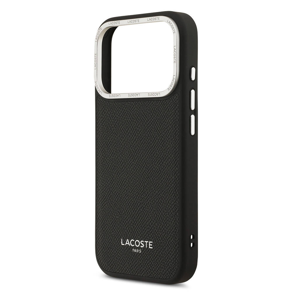 Apple iPhone 17 Pro Kılıf Lacoste Orjinal Lisanslı M-safe Şarj Özellikli Champs Elysees PU Deri Tasarımlı Kapak - 15