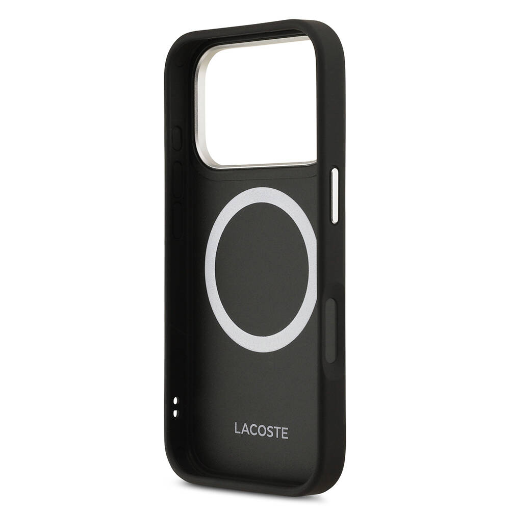 Apple iPhone 17 Pro Kılıf Lacoste Orjinal Lisanslı M-safe Şarj Özellikli Champs Elysees PU Deri Tasarımlı Kapak - 16