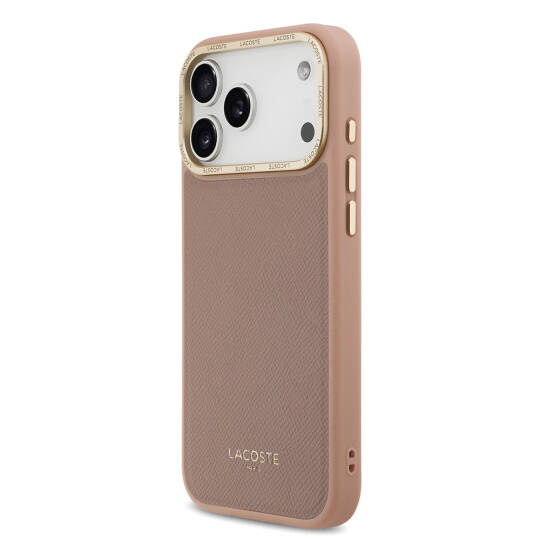 Apple iPhone 17 Pro Kılıf Lacoste Orjinal Lisanslı M-safe Şarj Özellikli Champs Elysees PU Deri Tasarımlı Kapak - 19