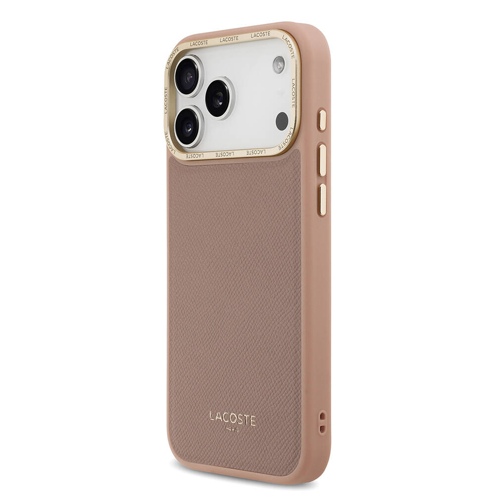Apple iPhone 17 Pro Kılıf Lacoste Orjinal Lisanslı M-safe Şarj Özellikli Champs Elysees PU Deri Tasarımlı Kapak - 19