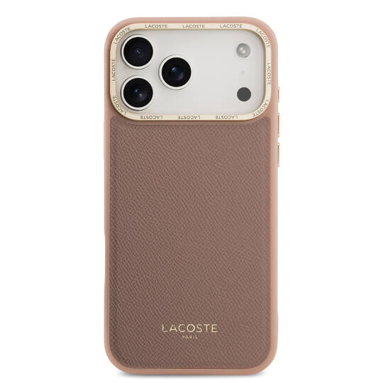 Apple iPhone 17 Pro Kılıf Lacoste Orjinal Lisanslı M-safe Şarj Özellikli Champs Elysees PU Deri Tasarımlı Kapak - 20
