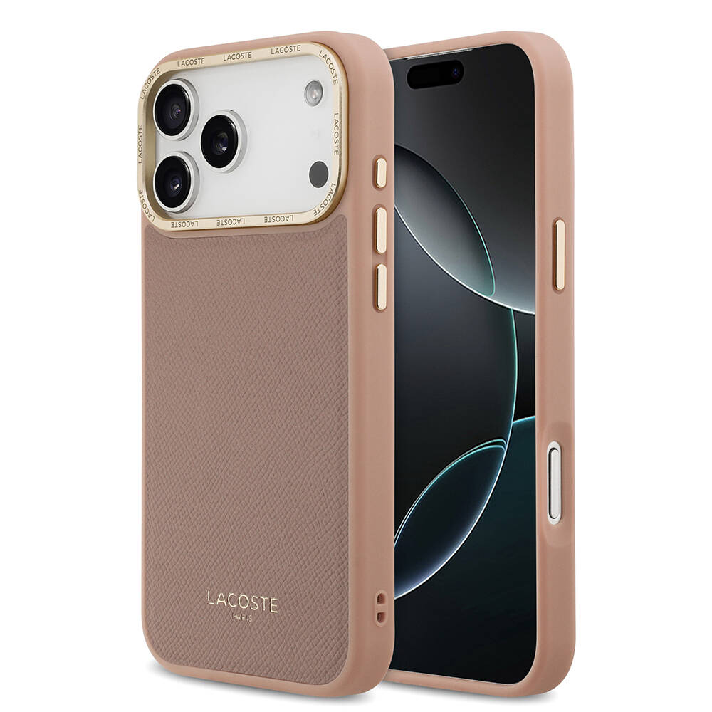 Apple iPhone 17 Pro Kılıf Lacoste Orjinal Lisanslı M-safe Şarj Özellikli Champs Elysees PU Deri Tasarımlı Kapak - 1