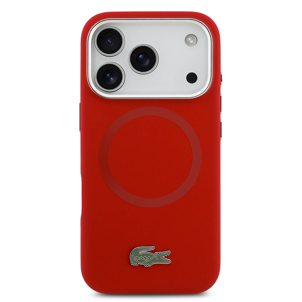 Apple iPhone 17 Pro Kılıf Lacoste Orjinal Lisanslı M-safe Şarj Özellikli İkonik Logolu Metal Kamera Çerçeveli Silikon Kapak - 7