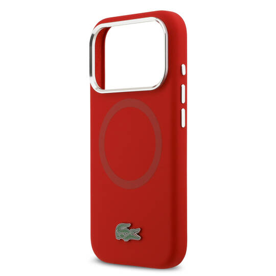 Apple iPhone 17 Pro Kılıf Lacoste Orjinal Lisanslı M-safe Şarj Özellikli İkonik Logolu Metal Kamera Çerçeveli Silikon Kapak - 10