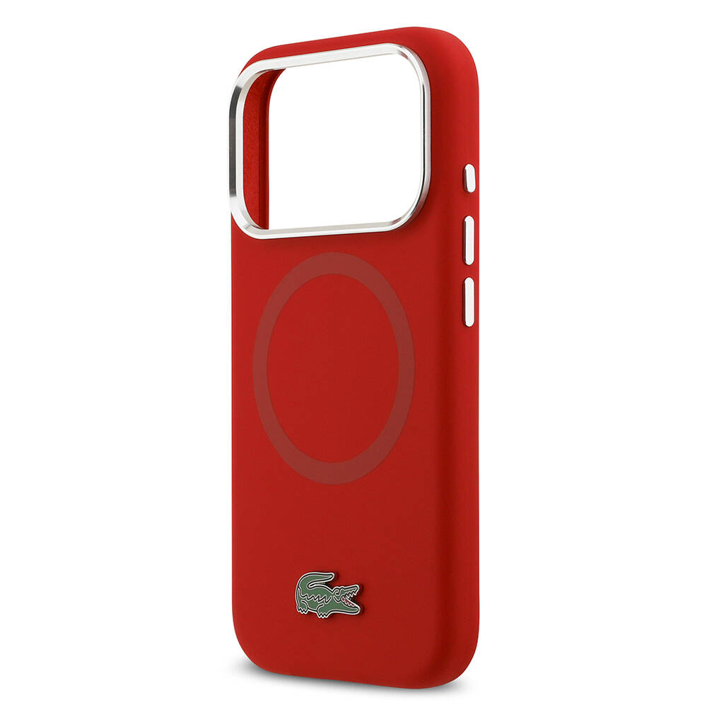 Apple iPhone 17 Pro Kılıf Lacoste Orjinal Lisanslı M-safe Şarj Özellikli İkonik Logolu Metal Kamera Çerçeveli Silikon Kapak - 10