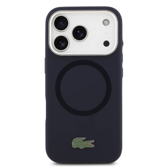 Apple iPhone 17 Pro Kılıf Lacoste Orjinal Lisanslı M-safe Şarj Özellikli İkonik Logolu Metal Kamera Çerçeveli Silikon Kapak - 13