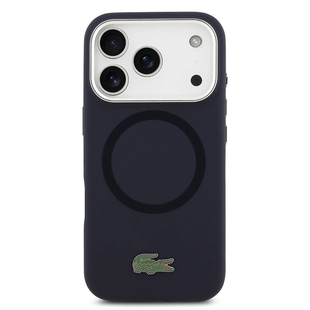 Apple iPhone 17 Pro Kılıf Lacoste Orjinal Lisanslı M-safe Şarj Özellikli İkonik Logolu Metal Kamera Çerçeveli Silikon Kapak - 13
