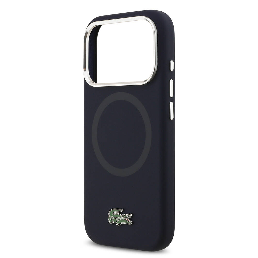 Apple iPhone 17 Pro Kılıf Lacoste Orjinal Lisanslı M-safe Şarj Özellikli İkonik Logolu Metal Kamera Çerçeveli Silikon Kapak - 16