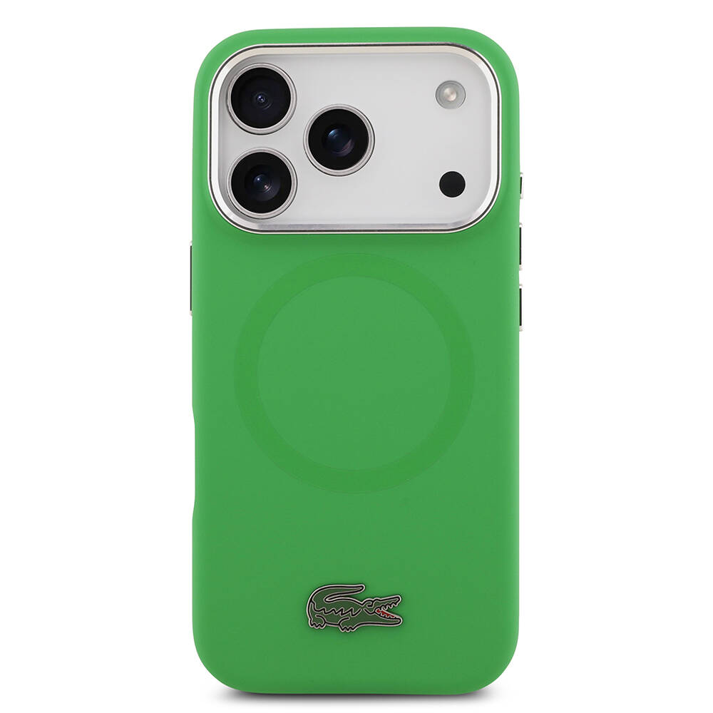 Apple iPhone 17 Pro Kılıf Lacoste Orjinal Lisanslı M-safe Şarj Özellikli İkonik Logolu Metal Kamera Çerçeveli Silikon Kapak - 19